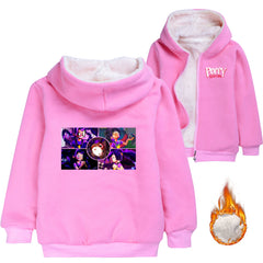 Poppy Playtime Sherpa Lined Hoodie Fleece Sweatshirt Full Zip Hooded Jacket for Kids