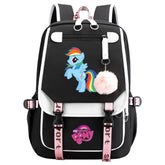 My Little Pony Rainbow Dash Waterproof Backpack School Notebook Travel Bag USB Charging