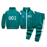 Squid Game 001 Cosplay Costume Boys Girls Halloween Fancy Jacket Pants