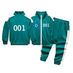 Squid Game 001 Cosplay Costume Boys Girls Halloween Fancy Jacket Pants