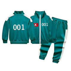 Squid Game 001 Cosplay Costume Boys Girls Halloween Fancy Jacket Pants