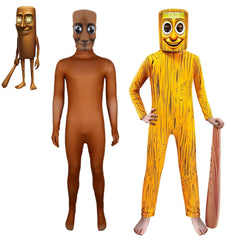 Tung Tung Tung Sahur Cosplay Costume with Mask Boys Girls Bodysuit Halloween Fancy Jumpsuits
