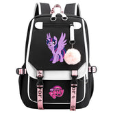 My Little Pony Twilight Sparkle Waterproof Backpack School Notebook Travel Bag USB Charging