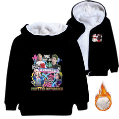 Zombies 4 Dawn of the Vampires Sherpa Lined Hoodie Fleece Sweatshirt Full Zip Hooded Jacket for Kids