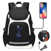 Tottenham Hotspur Football Club USB Charging Backpack School Notebook Travel Bags