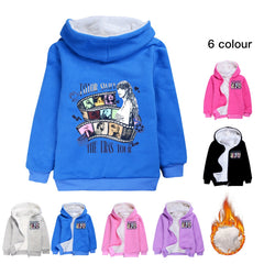Taylor Swift Superstar Sherpa Lined Hoodie Fleece Sweatshirt Full Zip Hooded Jacket for Kids