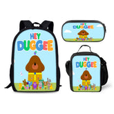 Hey Duggee Backpack Schoolbag Lunch Bag Pencil Bag for Kids Students 3PCS