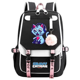 Gravy Cat Man Waterproof Backpack School Notebook Travel Bags USB Charging