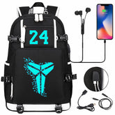 Kobe Black Mamba Curry Bucks USB Charging Backpack School Notebook Travel Bags Basketball Bag