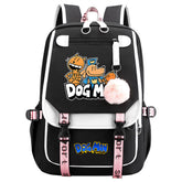 Dog Man Waterproof Backpack School Notebook Travel Bags USB Charging
