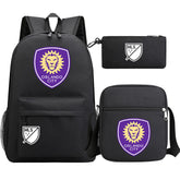 Orlando City Soccer 3D Printed Schoolbag Backpack Shoulder Bag Pencil Bag 3pcs set for Kids Students