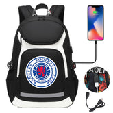 Rangers Football Club USB Charging Backpack School Notebook Travel Bags