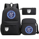 New York City Soccer 3D Printed Schoolbag Backpack Shoulder Bag Pencil Bag 3pcs set for Kids Students