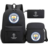 Manchester City Football Club Schoolbag Backpack Shoulder Bag Pencil Bag 3pcs set for Kids Students