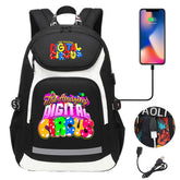 The Amazing Digital Circus USB Charging Backpack School Notebook Travel Bags