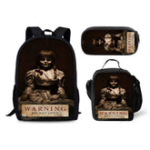 Annabelle Scary Movie Backpack Schoolbag Lunch Bag Pencil Bag for Kids Students 3PCS
