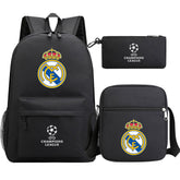 Real Madrid Football Club Schoolbag Backpack Shoulder Bag Pencil Bag 3pcs set for Kids Students