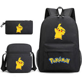 Pokemon Pikachu Schoolbag Backpack Shoulder Bag Pencil Case set for Kids Students