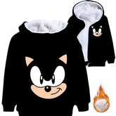 Sonic Sherpa Lined Hoodie Fleece Sweatshirt Full Zip Hooded Jacket for Kids