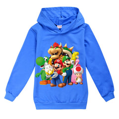 Super Mario Casual Sweatshirt Spring Autumn Hoodie for Kids
