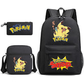 Pikachu Schoolbag Backpack Shoulder Bag Pencil Case set for Kids Students