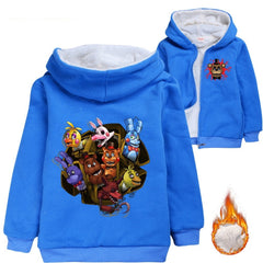 Five Nights at Freddys Sherpa Lined Hoodie Fleece Sweatshirt Full Zip Hooded Jacket for Kids