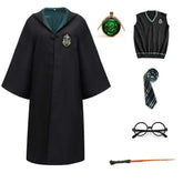 Harry Potter Cosplay Robe Vest Suits Hogwarts School Uniform for Men Boys Halloween Costume