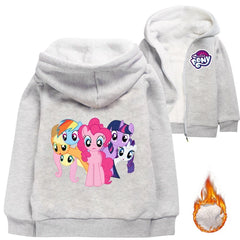My Little Pony Sherpa Lined Hoodie Fleece Sweatshirt Full Zip Hooded Jacket for Kids