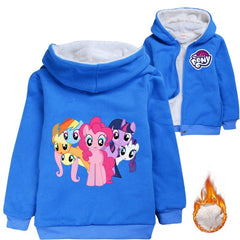 My Little Pony Sherpa Lined Hoodie Fleece Sweatshirt Full Zip Hooded Jacket for Kids