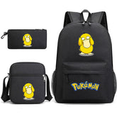 Pokemon Psyduck Schoolbag Backpack Shoulder Bag Pencil Case set for Kids Students