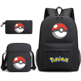 Pokemon Ball Schoolbag Backpack Shoulder Bag Pencil Case set for Kids Students