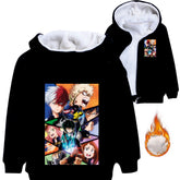 My Hero Academia Sherpa Lined Hoodie Fleece Sweatshirt Full Zip Jacket for Kids