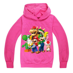 Super Mario Casual Sweatshirt Spring Autumn Hoodie for Kids