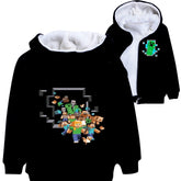 Minecraft Sherpa Lined Hoodie Fleece Sweatshirt Full Zip Jacket for Kids