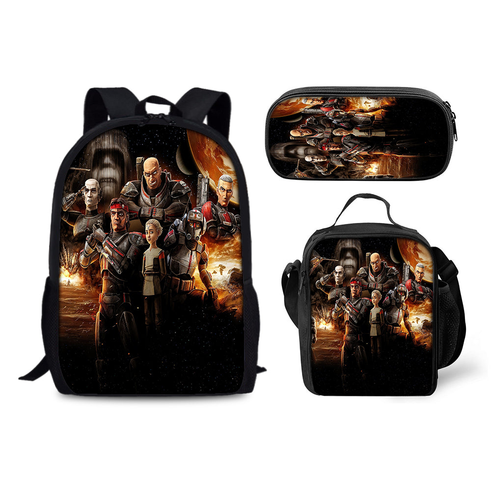 Star Wars The Bad Batch Backpack Schoolbag Lunch Bag Pencil Bag for Kids Students 3PCS