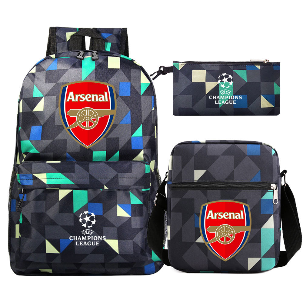 Arsenal Football Club Schoolbag Backpack Shoulder Bag Pencil Bag 3pcs set for Kids Students