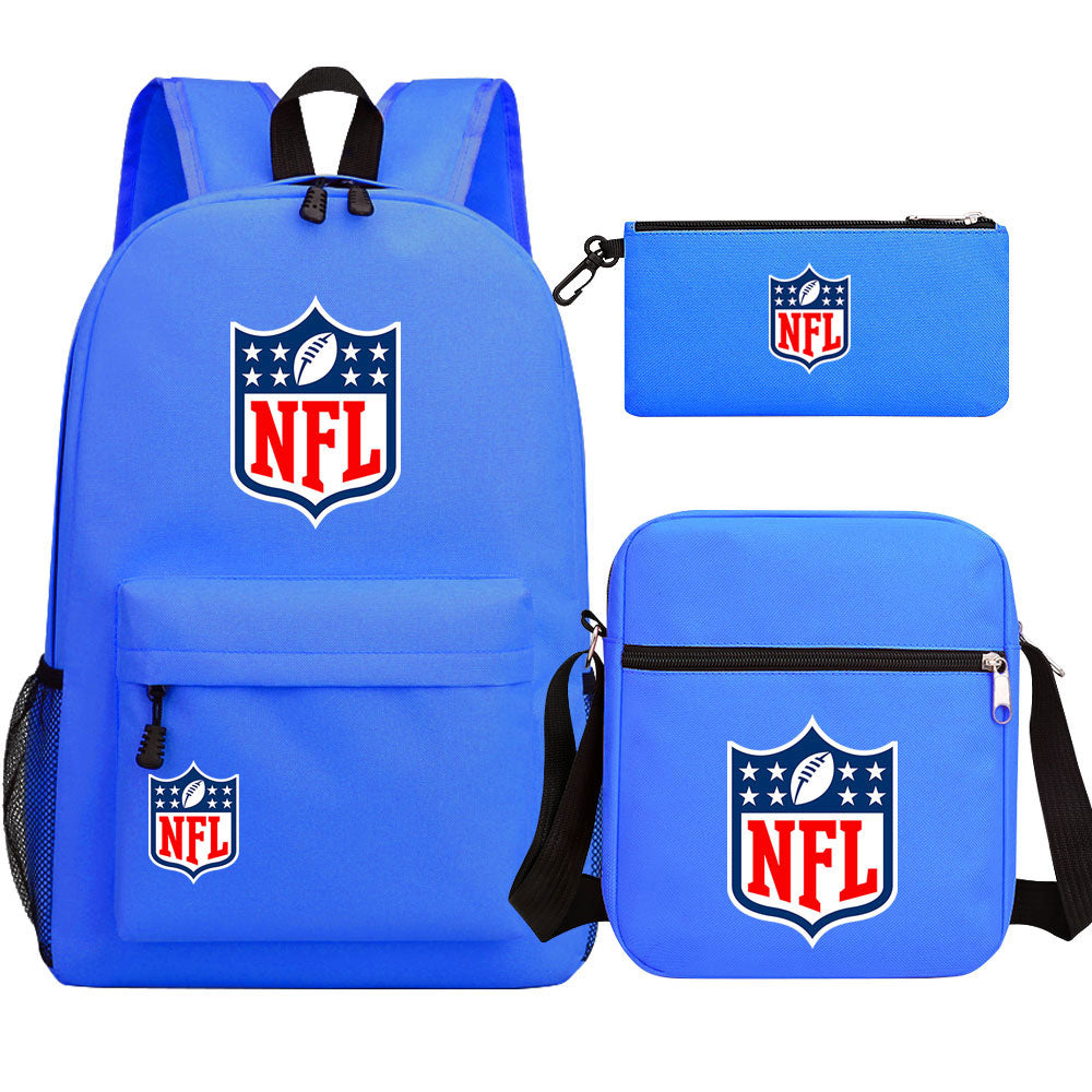 Football Team League Printed Schoolbag Backpack Shoulder Bag Pencil Bag 3pcs set for Kids Students