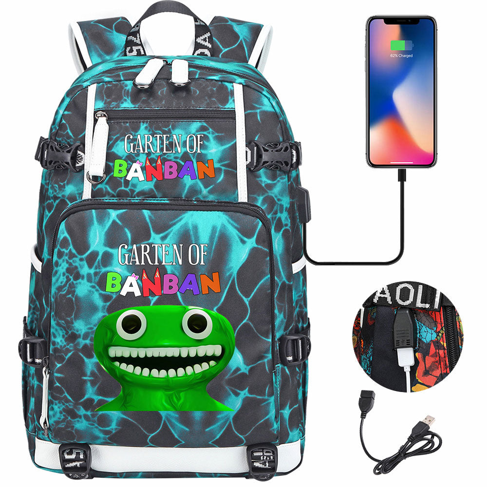 Garten of Banban USB Charging Backpack School NoteBook Laptop Travel Bags