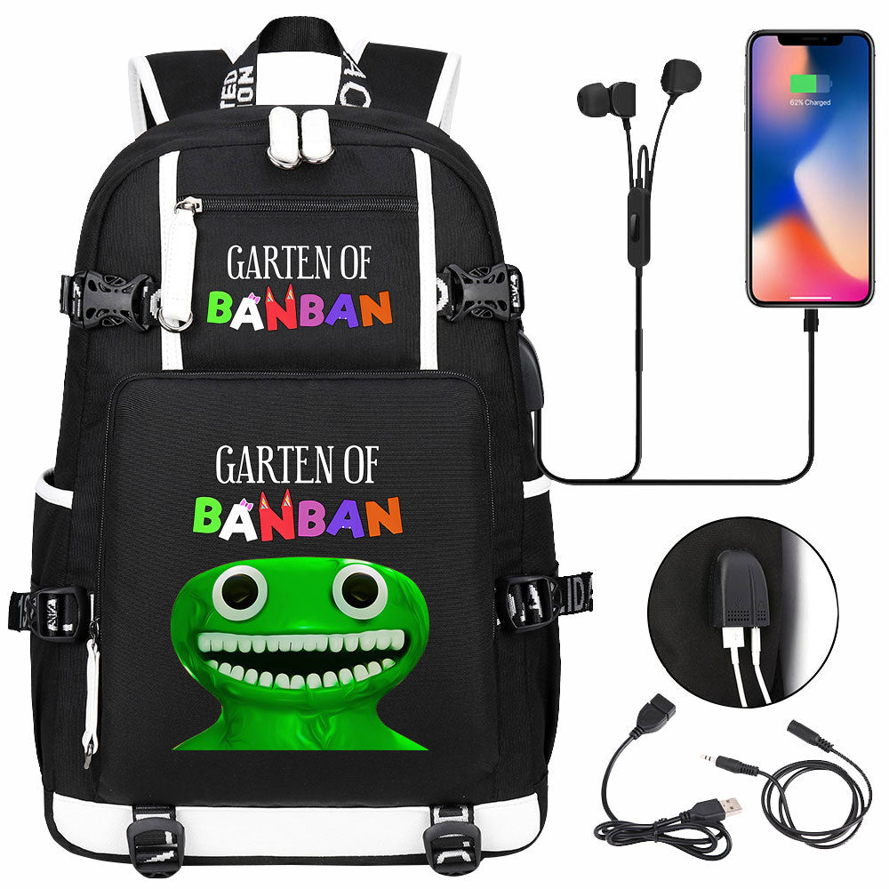 Garten of Banban USB Charging Backpack School NoteBook Laptop Travel Bags