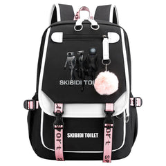 Skibidi Toilet Waterproof Backpack School Notebook Travel Bags USB Charging