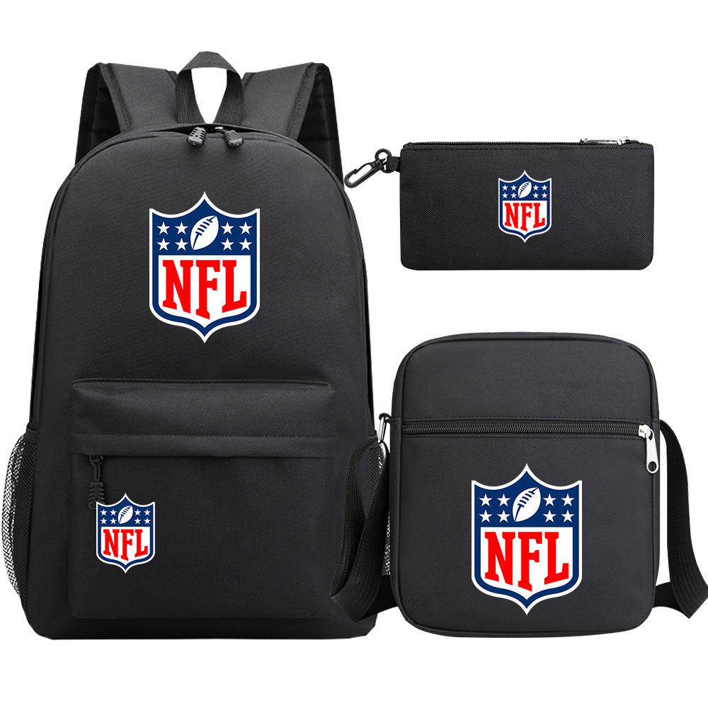 Football Team League Printed Schoolbag Backpack Shoulder Bag Pencil Bag 3pcs set for Kids Students