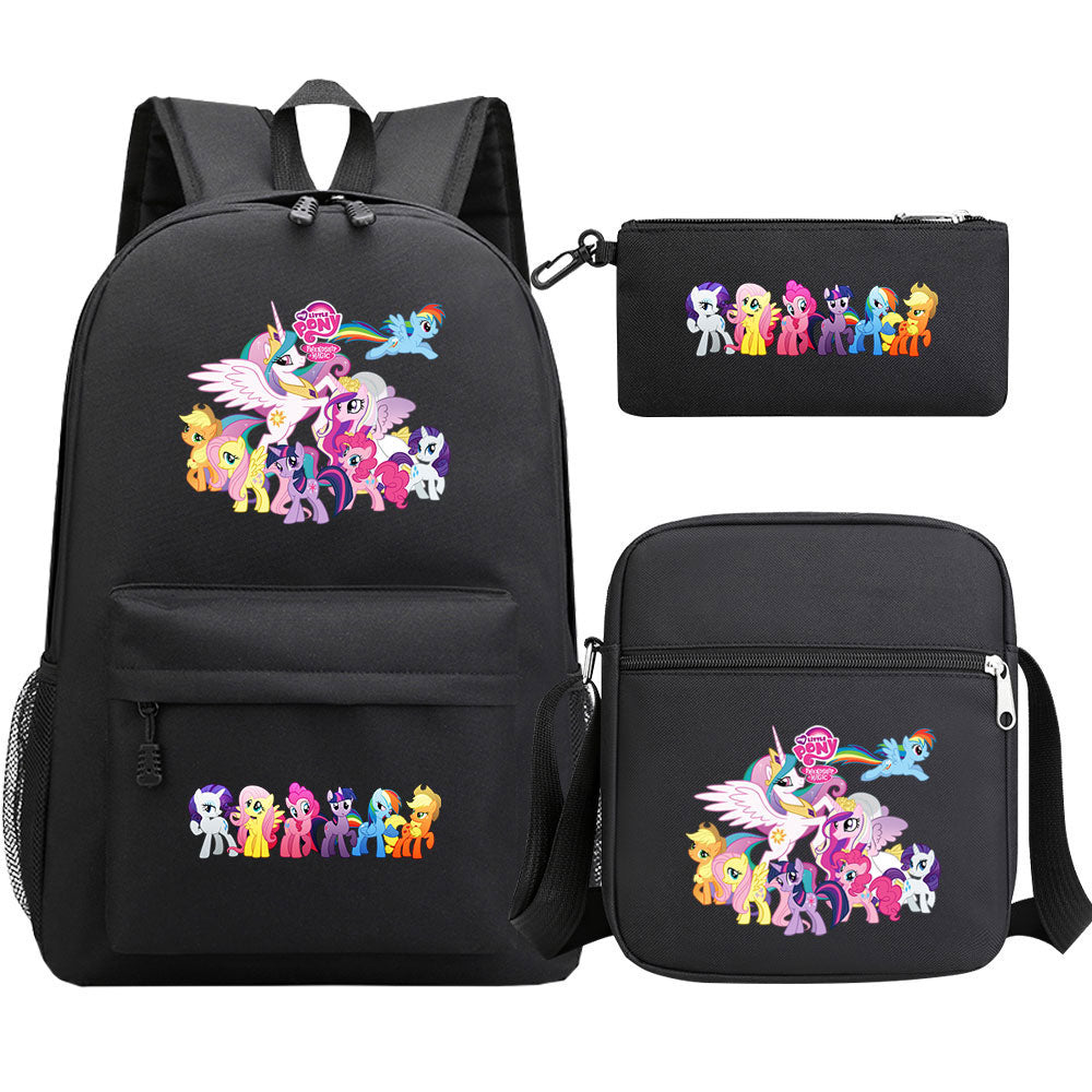 My Little Pony Schoolbag Backpack Shoulder Bag Pencil Bag 3pcs set for Kids Students