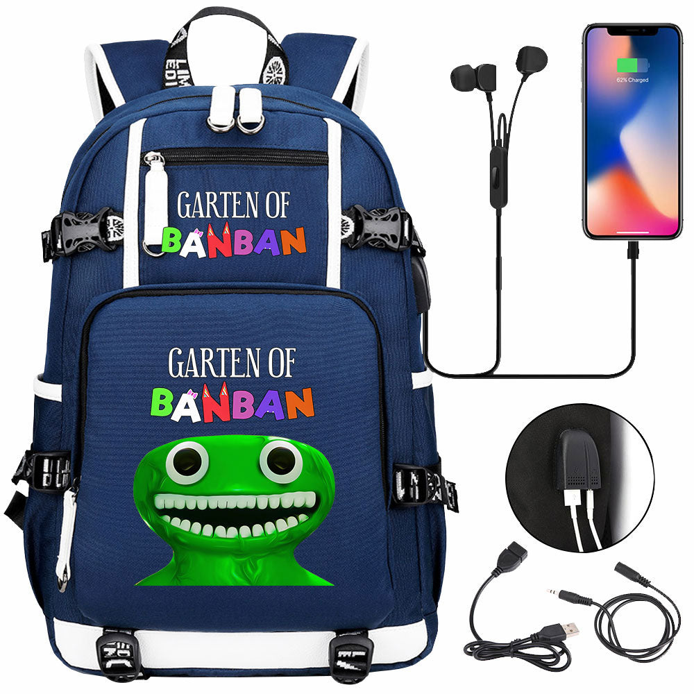 Garten of Banban USB Charging Backpack School NoteBook Laptop Travel Bags