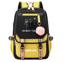 Skibidi Toilet Waterproof Backpack School Notebook Travel Bags USB Charging