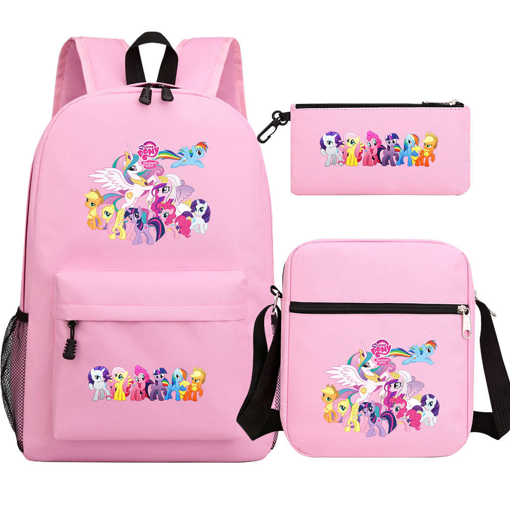 My Little Pony Schoolbag Backpack Shoulder Bag Pencil Bag 3pcs set for Kids Students