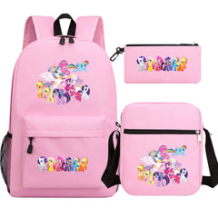 My Little Pony Schoolbag Backpack Shoulder Bag Pencil Bag 3pcs set for Kids Students