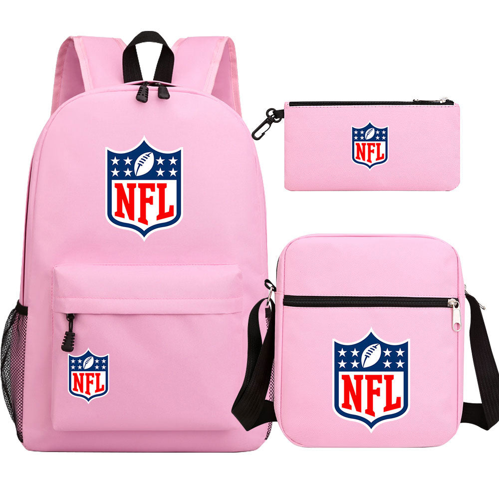 Football Team League Printed Schoolbag Backpack Shoulder Bag Pencil Bag 3pcs set for Kids Students