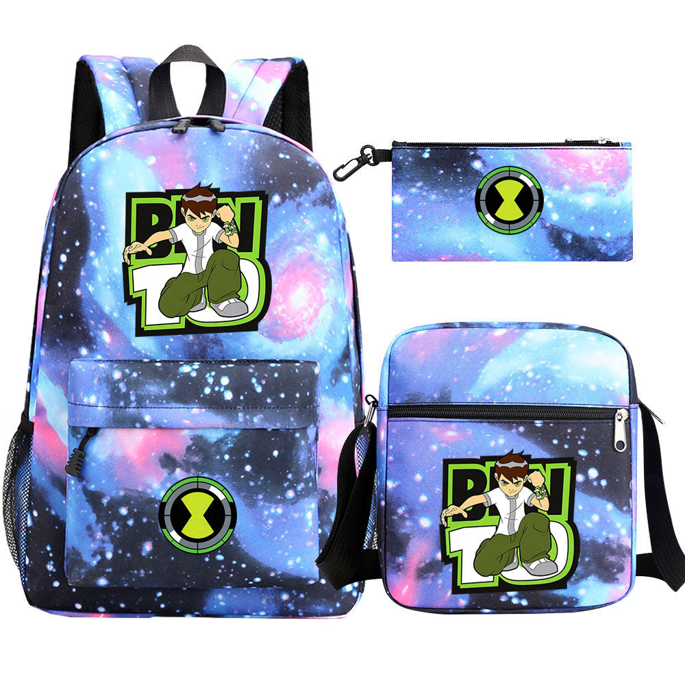 Ben 10 Schoolbag Backpack Shoulder Bag Pencil Bag 3pcs set for Kids Students