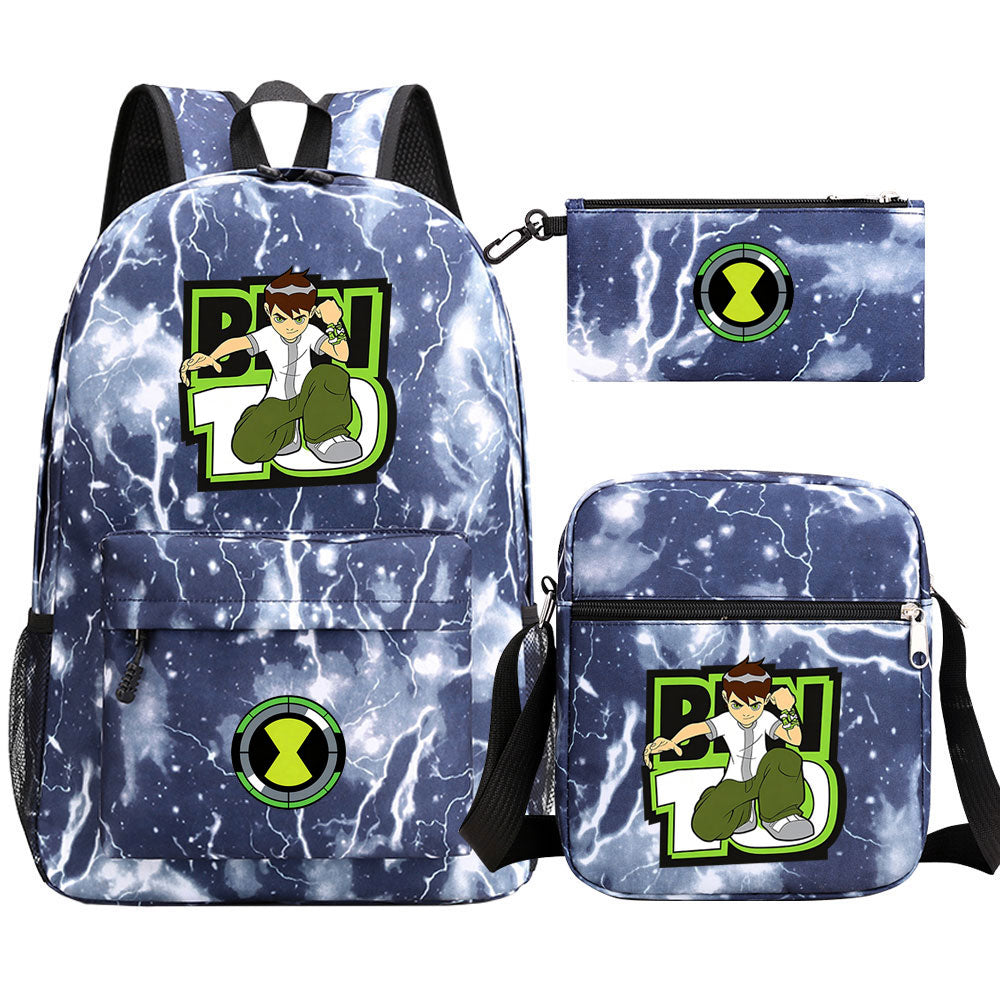 Ben 10 Schoolbag Backpack Shoulder Bag Pencil Bag 3pcs set for Kids Students