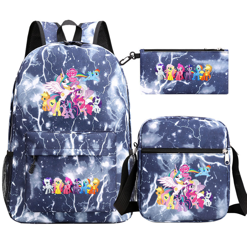 My Little Pony Schoolbag Backpack Shoulder Bag Pencil Bag 3pcs set for Kids Students